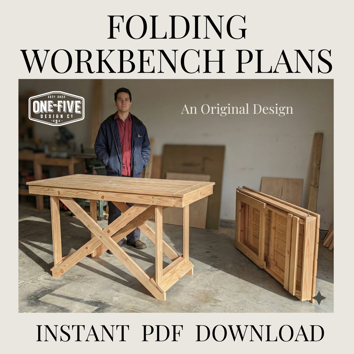 The X-Bench — Folding Portable Workbench Plans – One-Five Design Co.
