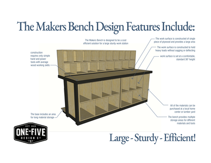 The Maker’s Bench — Storage-Focused Workbench Plans