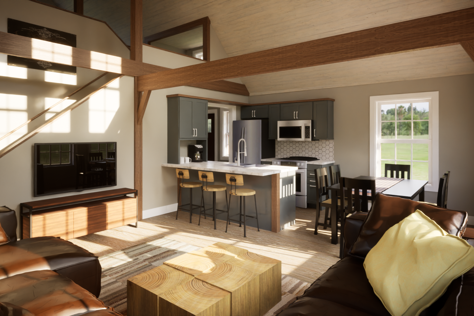 tiny cabin interior