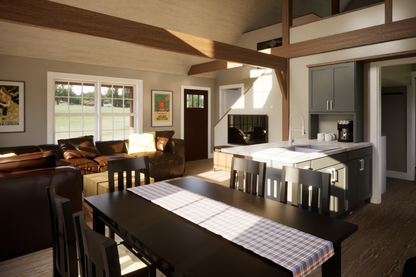 tiny cabin interior kitchen
