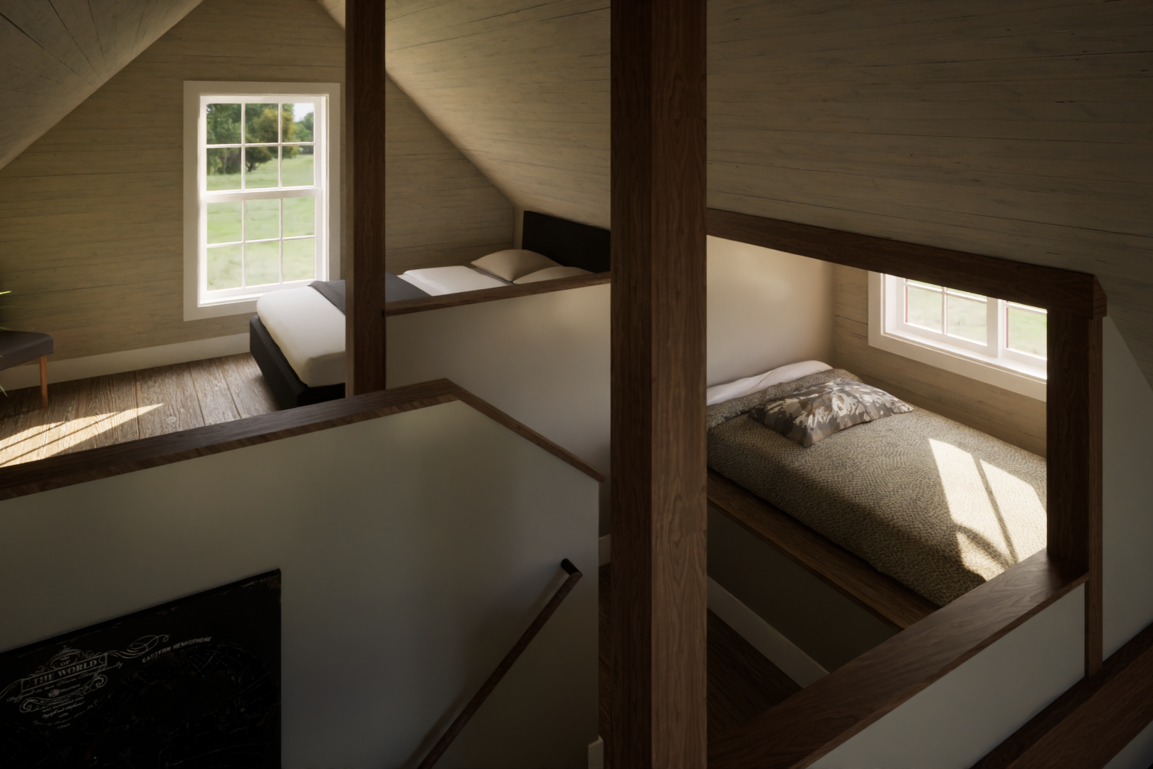 tiny cabin interior loft