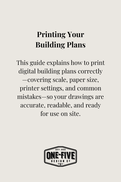 Printing Your Building Plans
