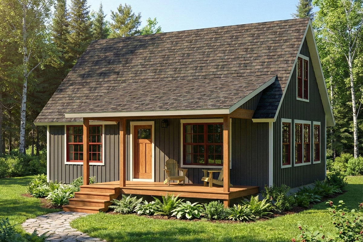 Small Cabin Plan 1 Bedroom | PDF Instant Download | OFD – One-Five ...